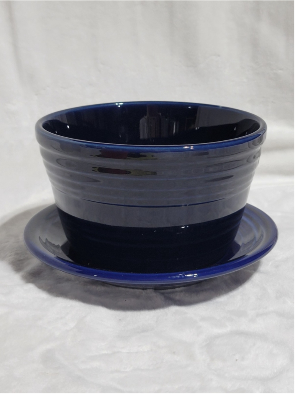Fiesta® Fiestaware Betty Crocker Cobalt Flower Pot with Saucer Retired USA
